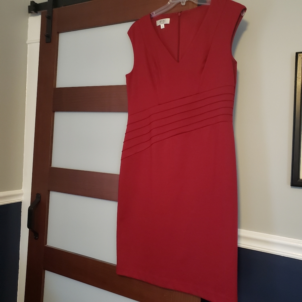 Kasper Dress Red Sz 14